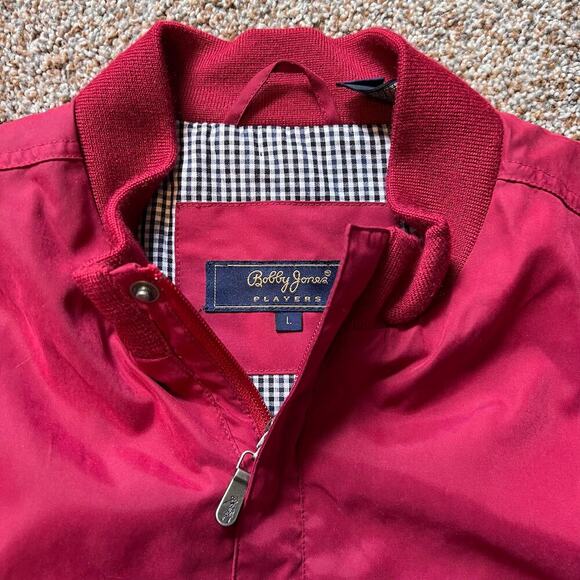 Bobby Jones Red Quarter Zip Vest.  Black/White Checked Lined.  Size Large - Picture 7 of 7